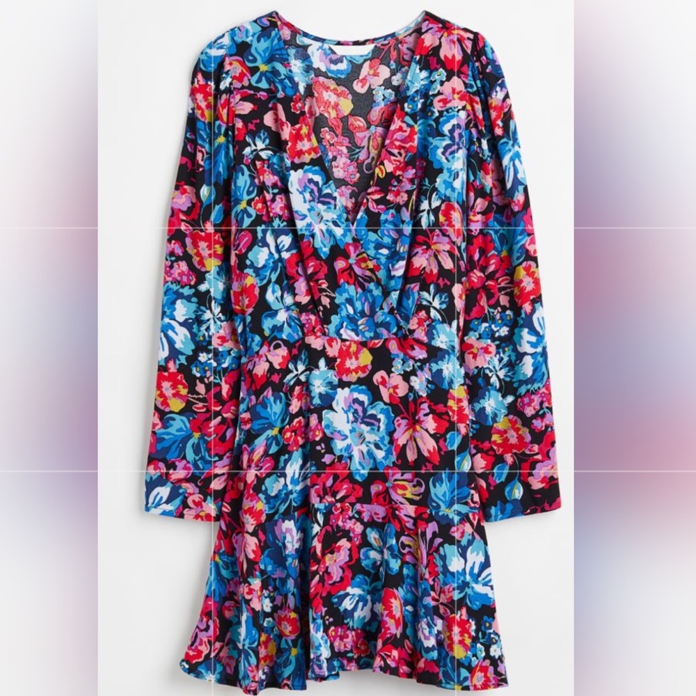 Short wrapover floral dress